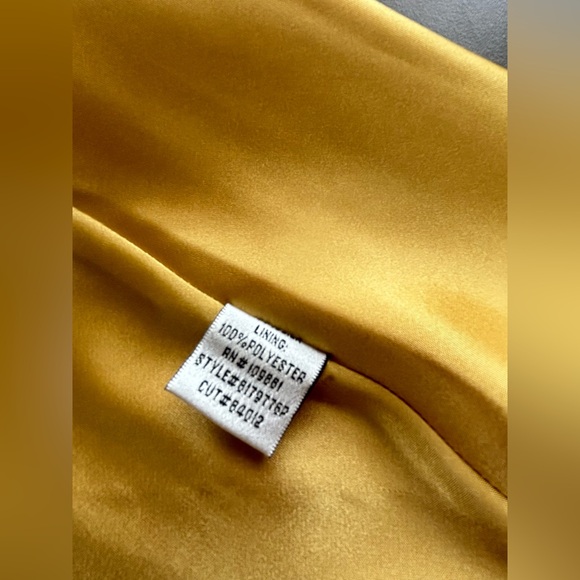 New Women’s Donna Ricco Silk Tie Neck Dress in Orange With Gold Circles Size 6P - Picture 12 of 16